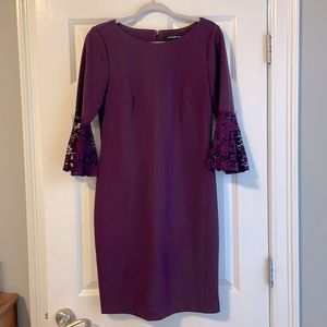 Plum Flared Sleeve Dress